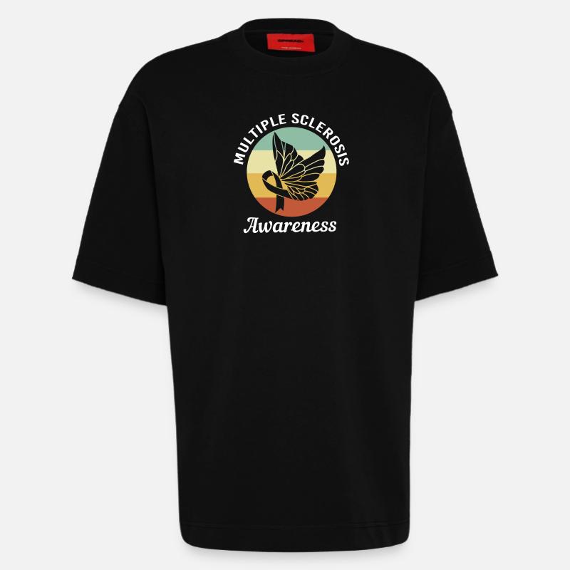 Multiple Sclerosis MS - Heavyweight T-Shirt - made by SPREAD - SOLID BLACK