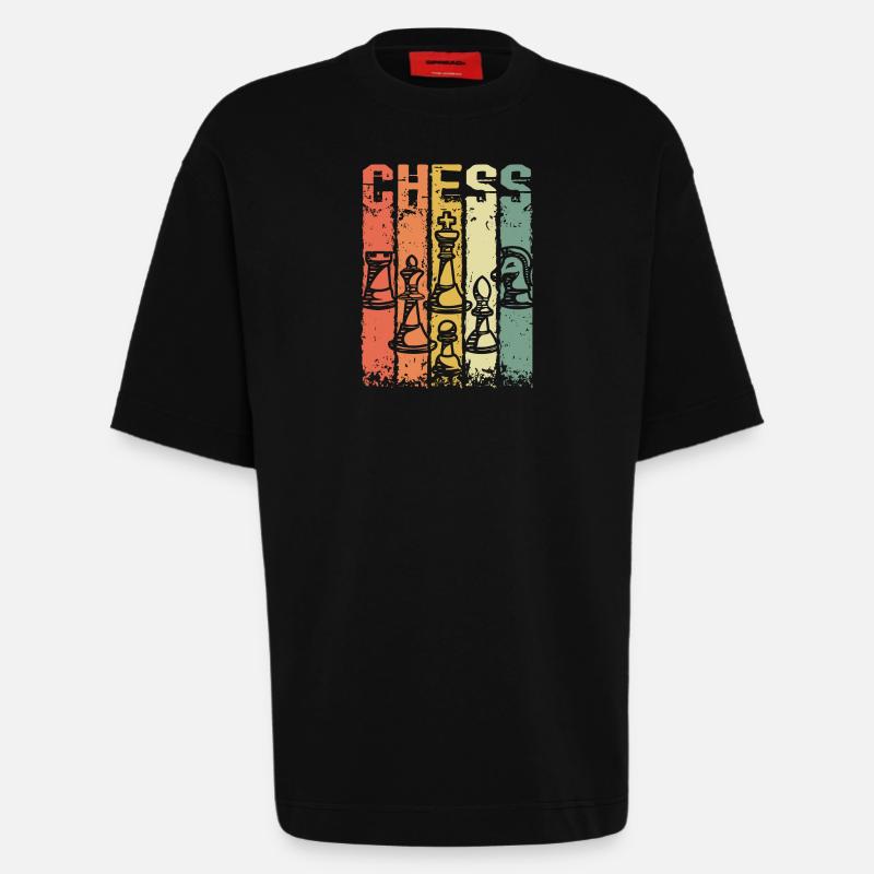 Jeu de société Checkmate Échiquier Échiquier - T-shirt bio épais oversize fabriqué en UE - SOLID BLACK