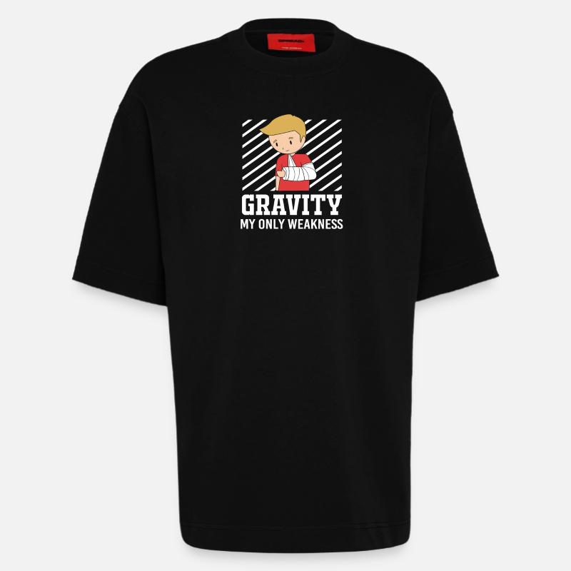 Gebrochener Arm Knochen Knochenbruch - Heavyweight T-Shirt - made by SPREAD  - SOLID BLACK