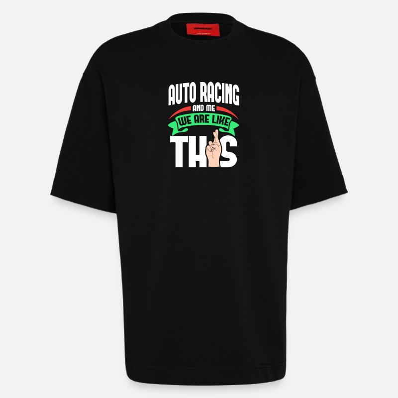 Auto Racing Me sont comme - T-shirt bio épais oversize fabriqué en UE - SOLID BLACK
