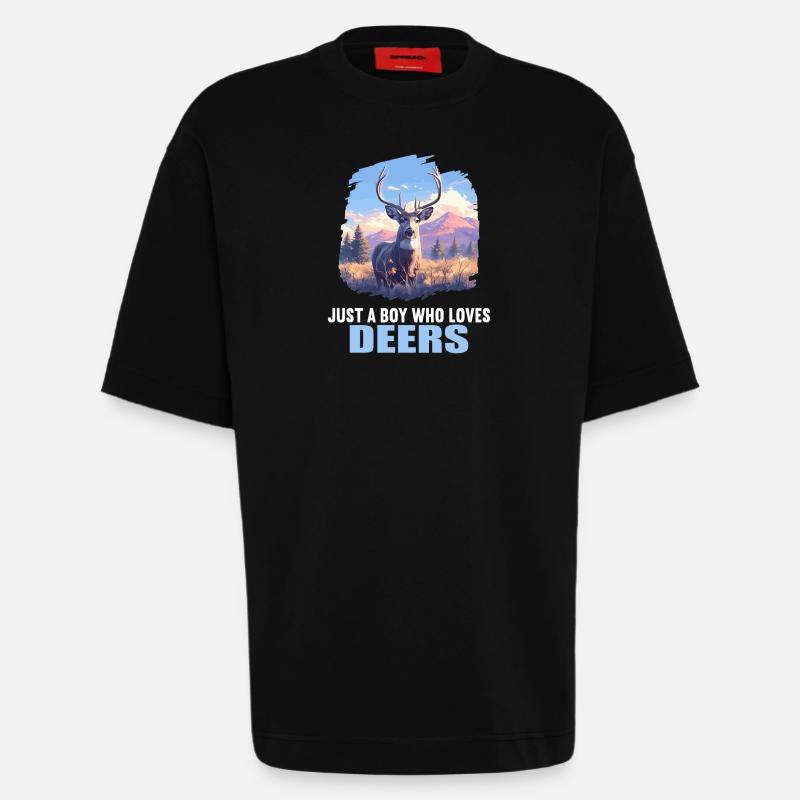 Hirsche Hirsch - Heavyweight T-Shirt - made by SPREAD  - SOLID BLACK