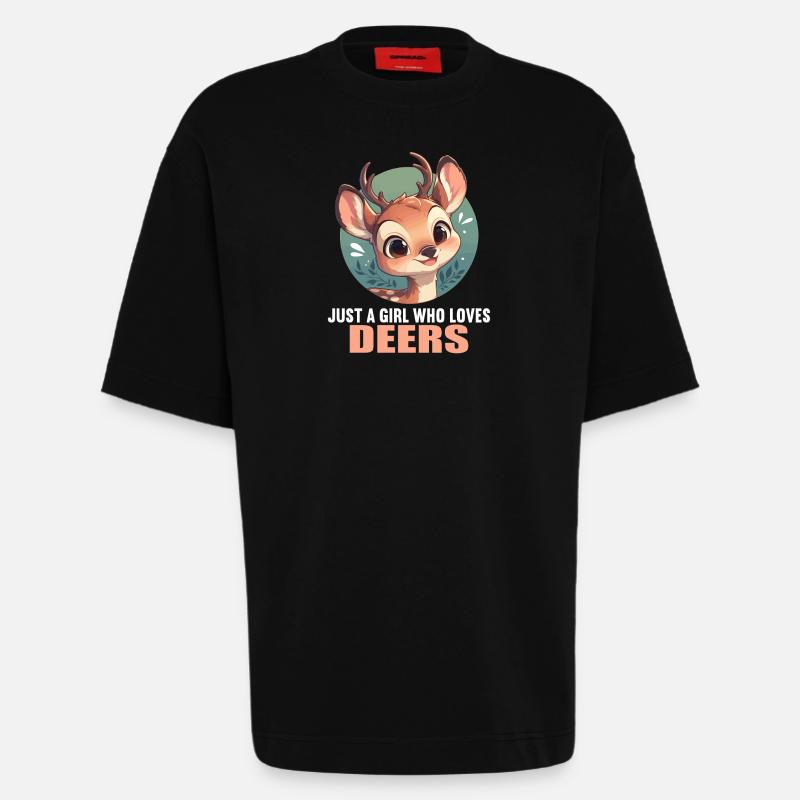 Hirsche Hirsch - Heavyweight T-Shirt - made by SPREAD  - SOLID BLACK