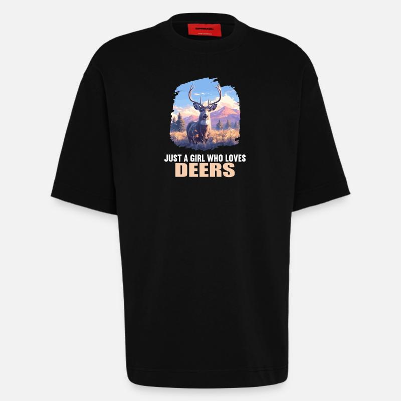 Hirsche Hirsch - Heavyweight T-Shirt - made by SPREAD  - SOLID BLACK