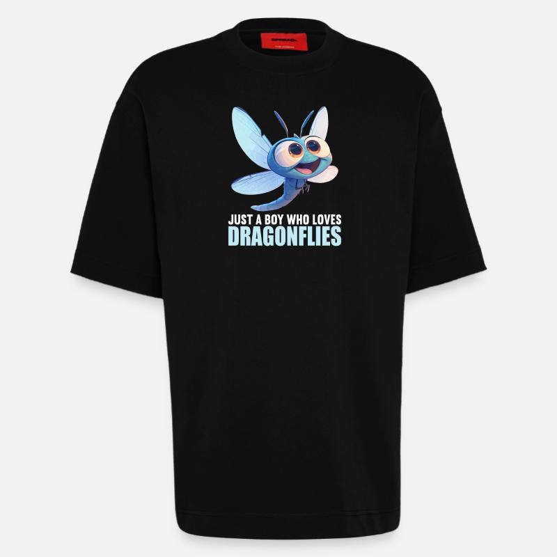 Libellules Libellule - T-shirt bio épais oversize fabriqué en UE - SOLID BLACK