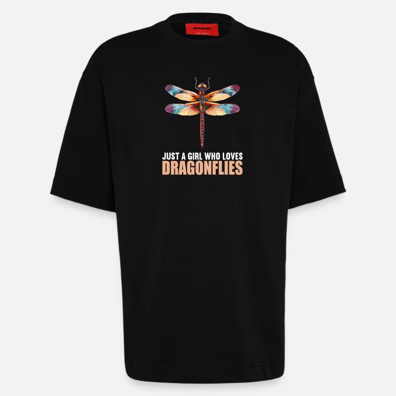 Libellules Libellule - T-shirt bio épais oversize fabriqué en UE - SOLID BLACK