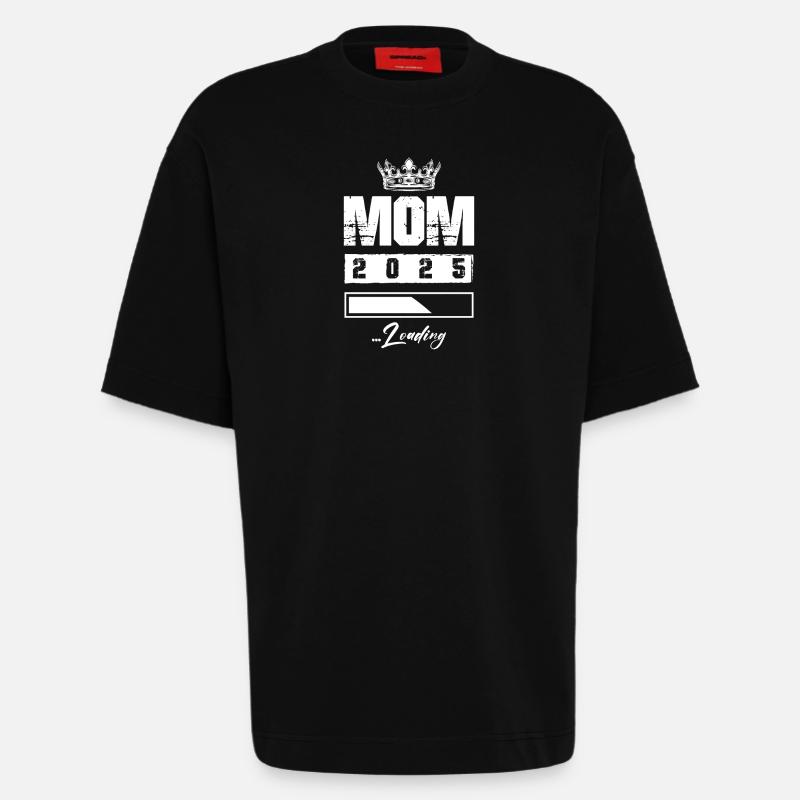 Mama 2025 Loading Mom - Heavyweight T-Shirt - made by SPREAD  - SOLID BLACK
