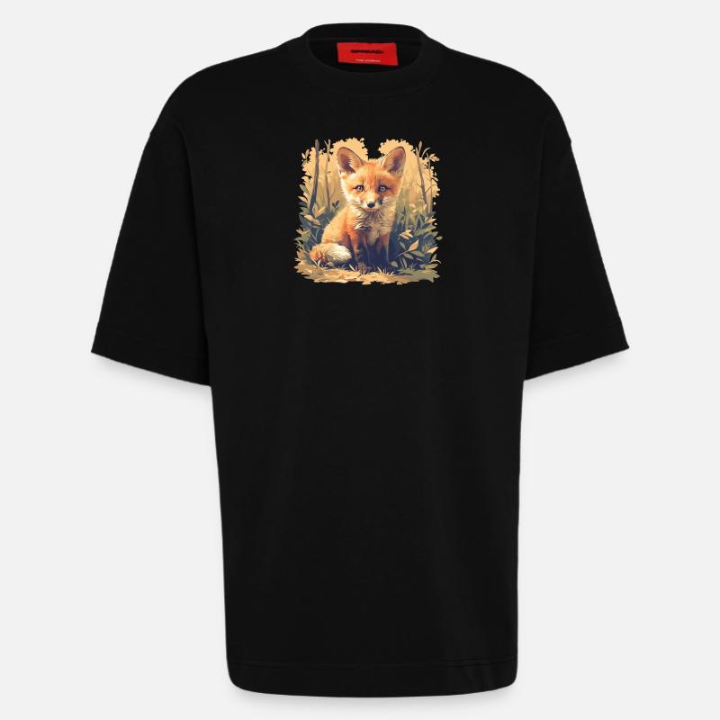 Foxes Fox - Heavyweight T-Shirt - made by SPREAD  - SOLID BLACK