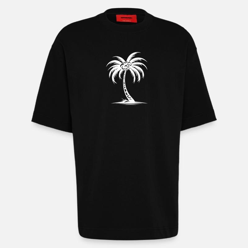 Palm Tree Icon - Heavyweight T-Shirt - made by SPREAD  - SOLID BLACK