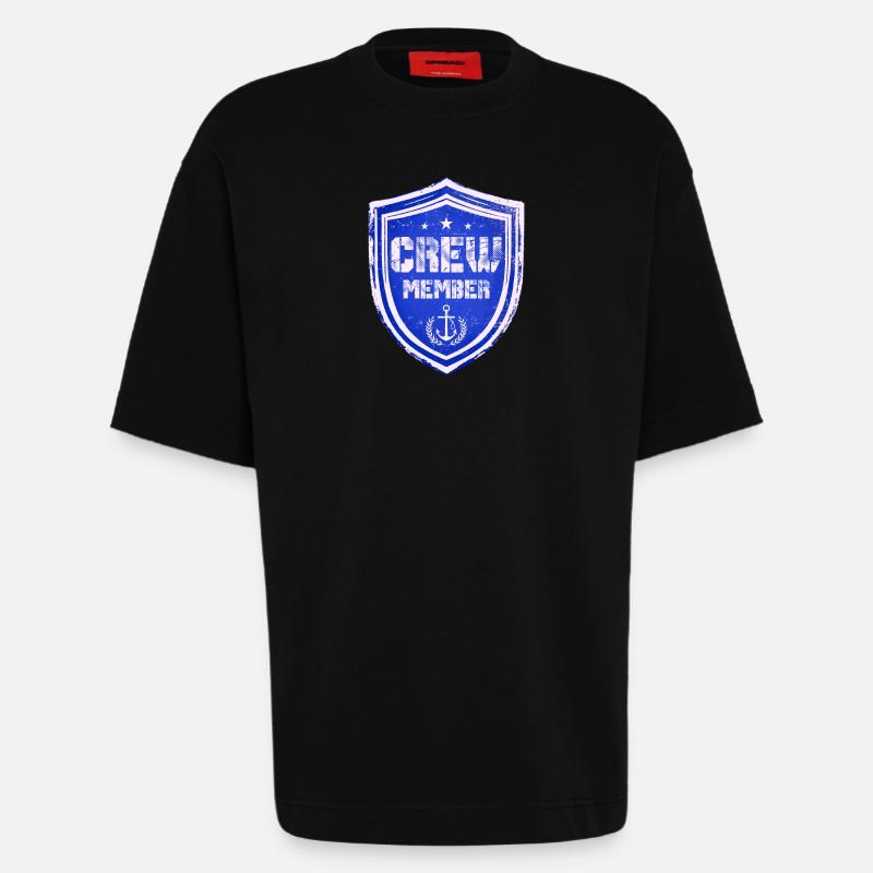 Membre d’équipage - T-shirt bio épais oversize fabriqué en UE - SOLID BLACK