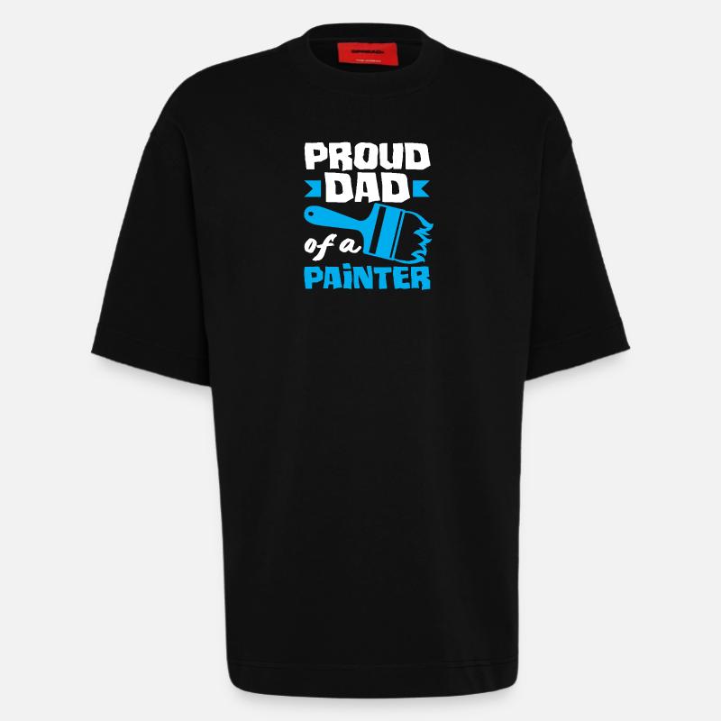 Stolzer Papa Eines Malers Perfekt - Heavyweight T-Shirt - made by SPREAD  - SOLID BLACK