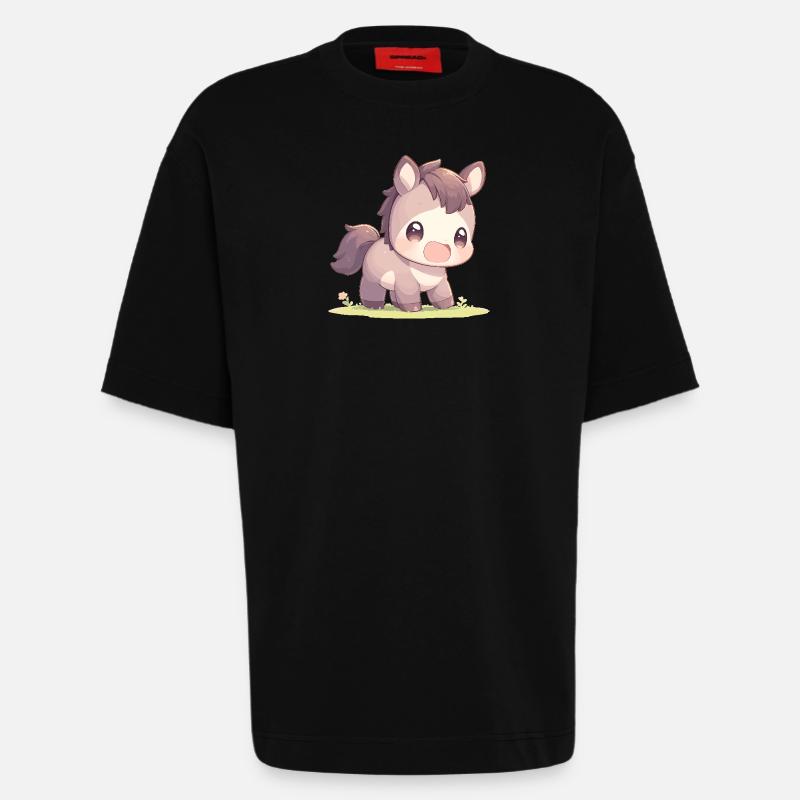 Pferde Pferd - Heavyweight T-Shirt - made by SPREAD - SOLID BLACK