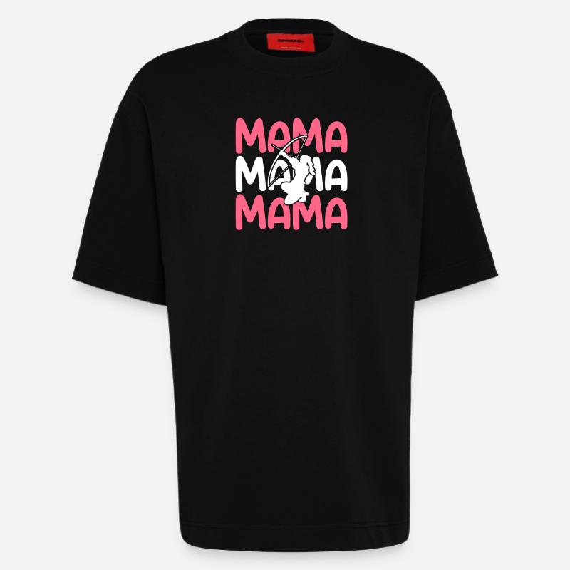 Bogenschütze Mama Mutter Bogenschießen - Heavyweight T-Shirt - made by SPREAD  - SOLID BLACK