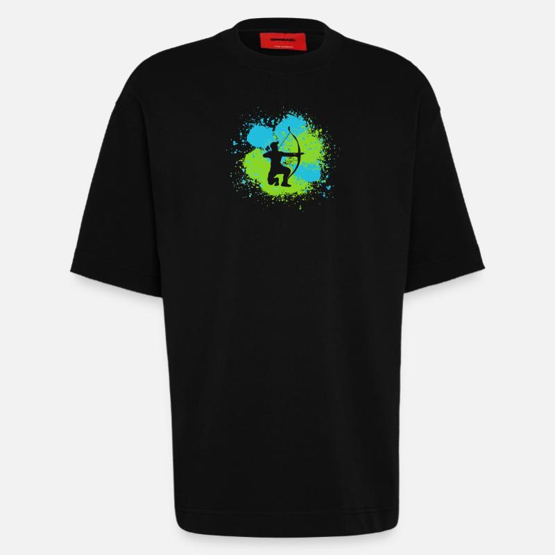 Bogenschütze Bogenschießen - Heavyweight T-Shirt - made by SPREAD  - SOLID BLACK