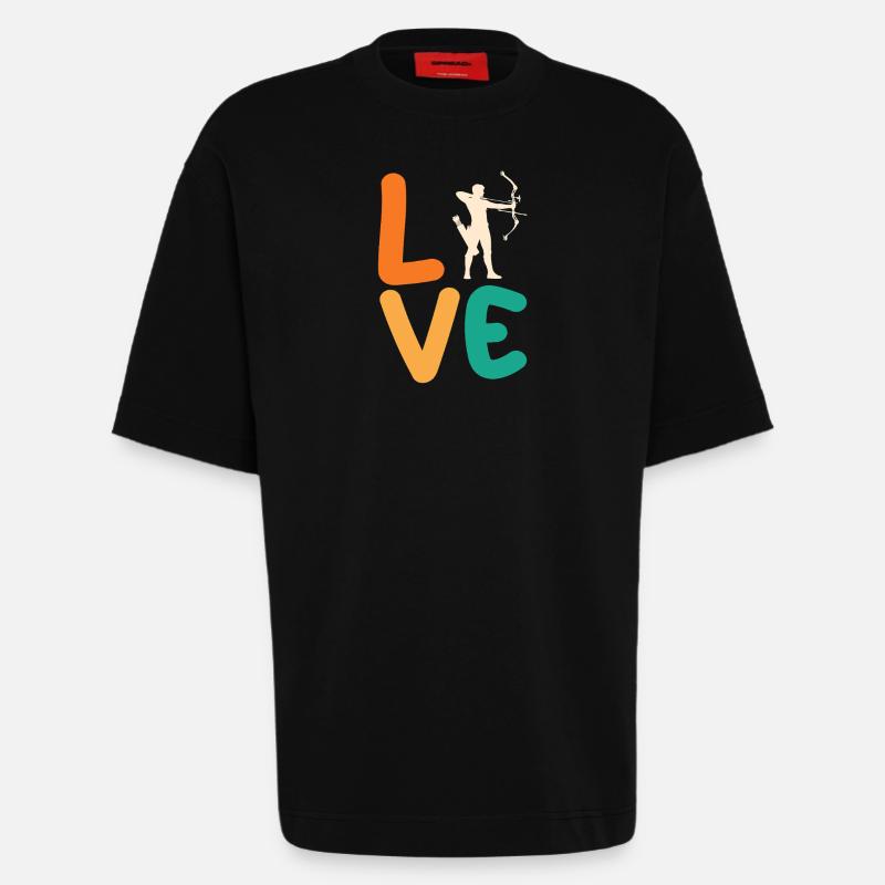 Bogenschütze Bogenschießen - Heavyweight T-Shirt - made by SPREAD  - SOLID BLACK
