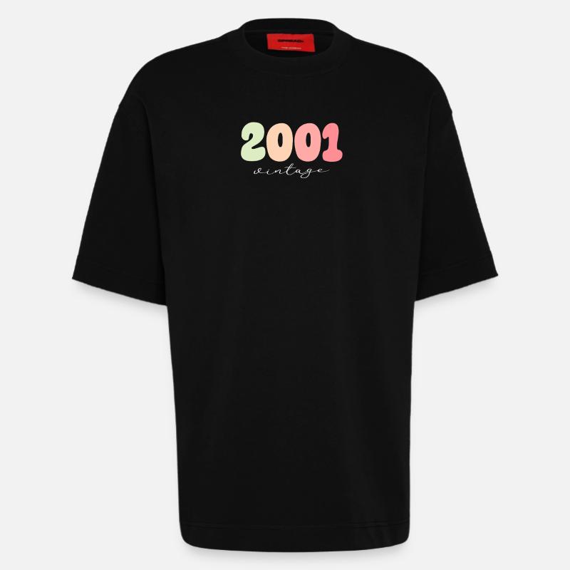 Année de naissance 2001 - T-shirt bio épais oversize fabriqué en UE - SOLID BLACK