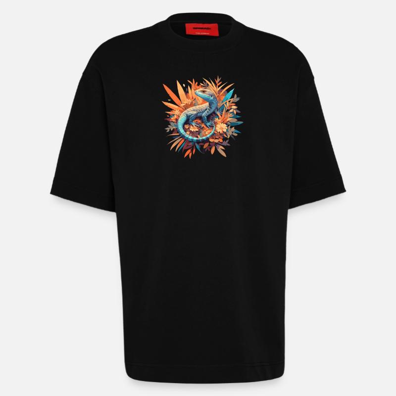 Eidechsen Eidechse - Heavyweight T-Shirt - made by SPREAD  - SOLID BLACK