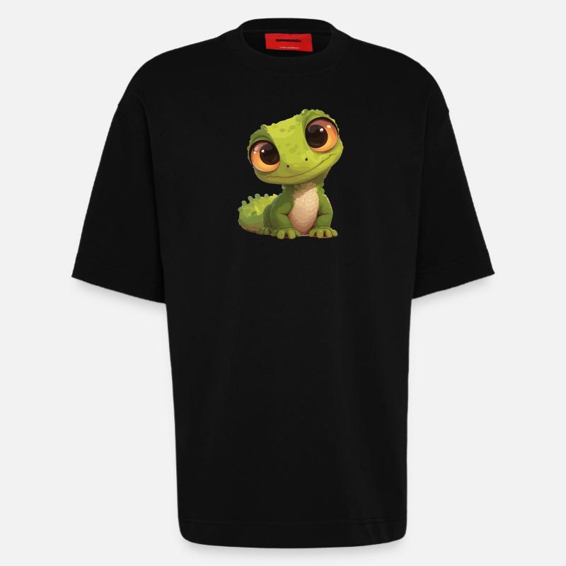 Lizards Lizard - Heavyweight T-Shirt - made by SPREAD  - SOLID BLACK