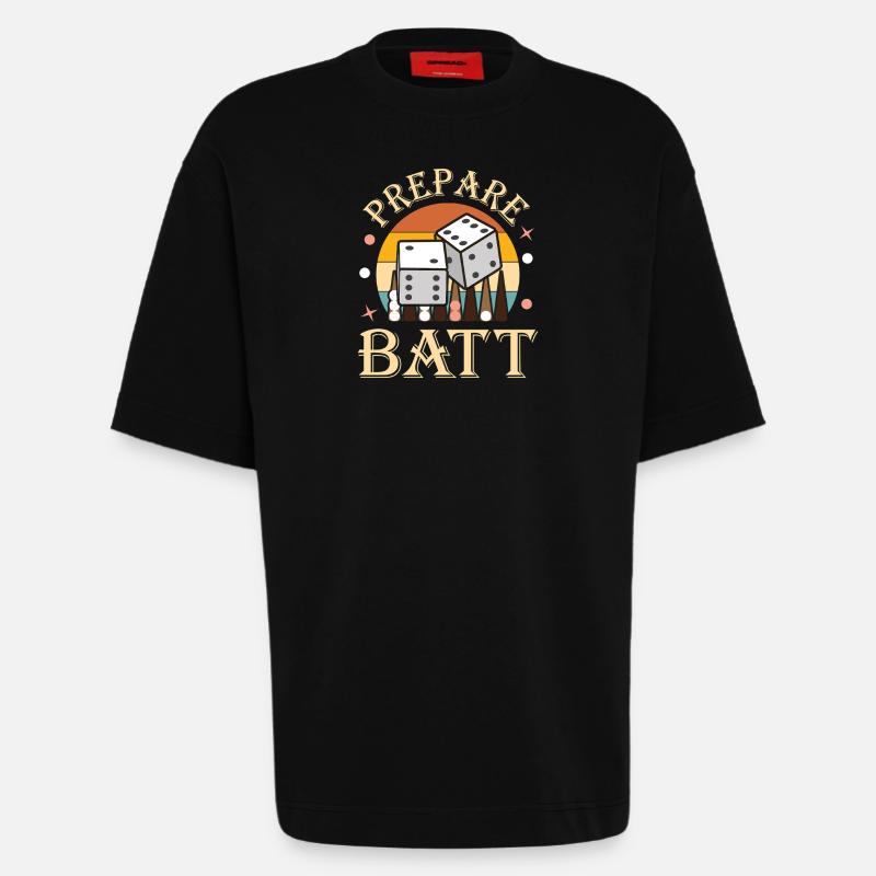 Backgammon Spiel - Heavyweight T-Shirt - made by SPREAD  - SOLID BLACK