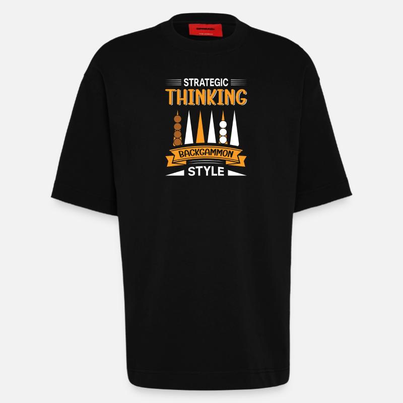 Backgammon Spiel - Heavyweight T-Shirt - made by SPREAD  - SOLID BLACK