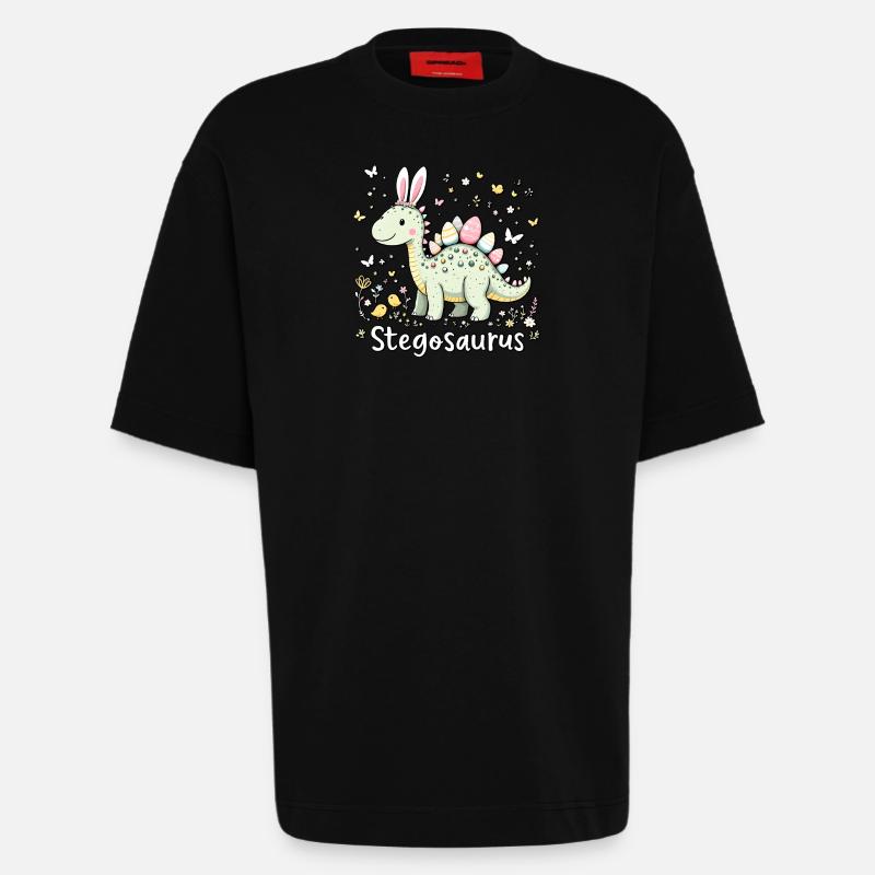 Stegosaurus - Heavyweight T-Shirt - made by SPREAD  - SOLID BLACK