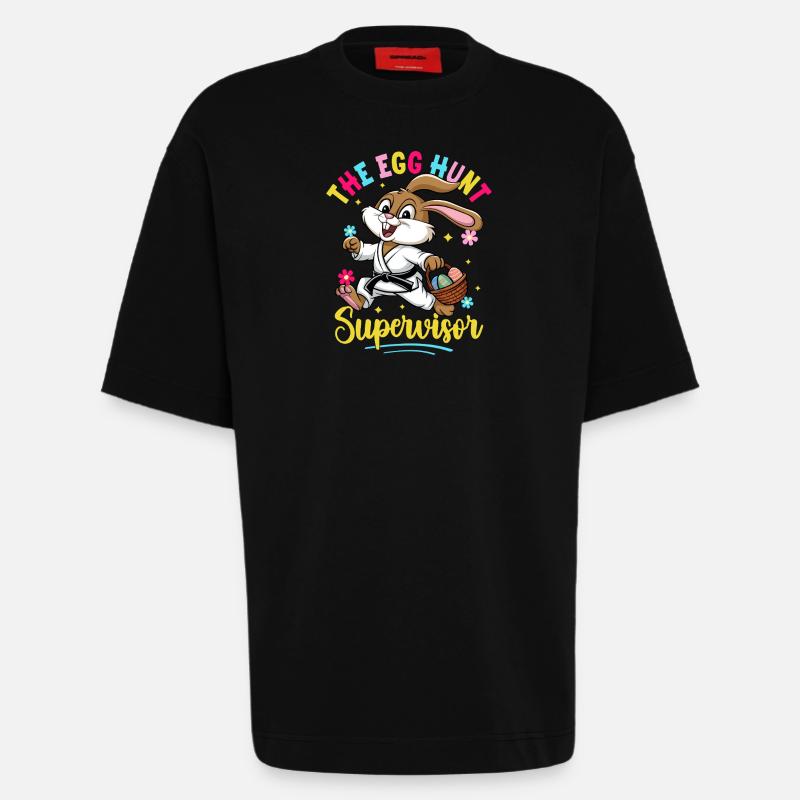 Der Supervisor der Eiersuche - Heavyweight T-Shirt - made by SPREAD  - SOLID BLACK