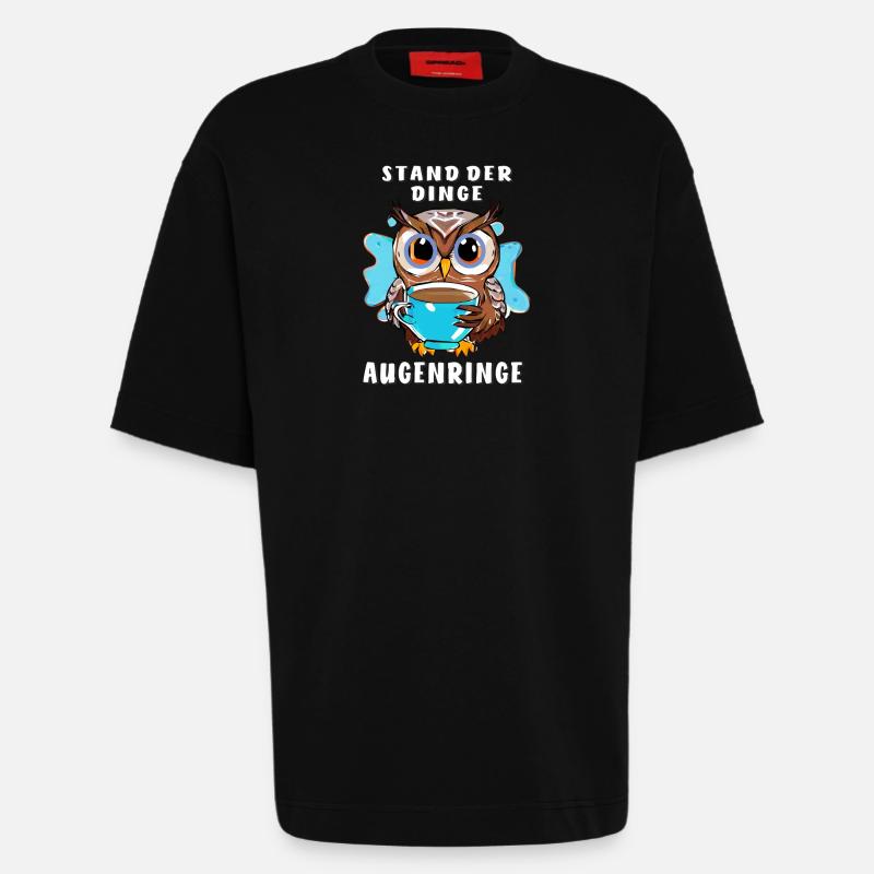 EULE STAND DER DINGE AUGENRINGE - Heavyweight T-Shirt - made by SPREAD - SOLID BLACK