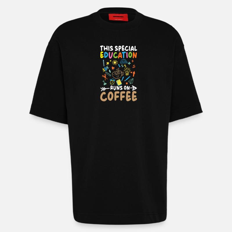 Diese Sonderpädagogik Läuft Mit Kaffee - Heavyweight T-Shirt - made by SPREAD - SOLID BLACK