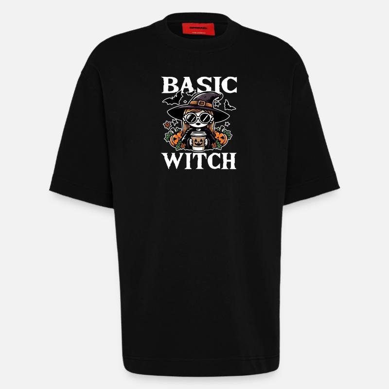 BASIC HEXE - HALLOWEEN GESCHENK - Heavyweight T-Shirt - made by SPREAD  - SOLID BLACK