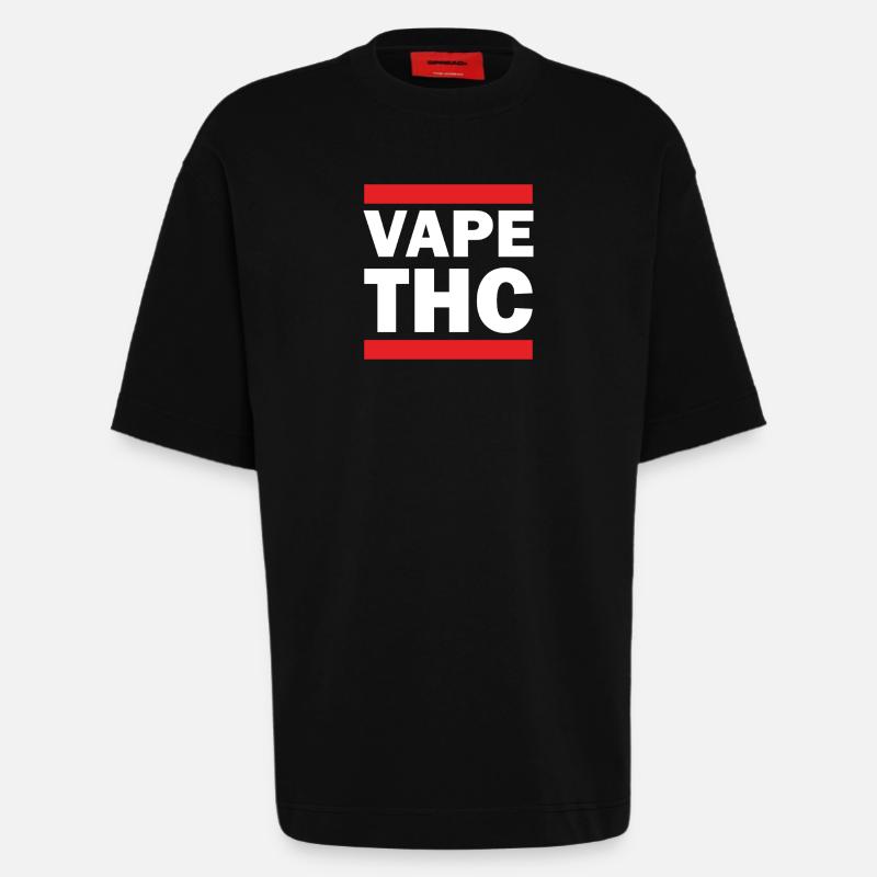 Vape THC Blanc - T-shirt bio épais oversize fabriqué en UE - SOLID BLACK