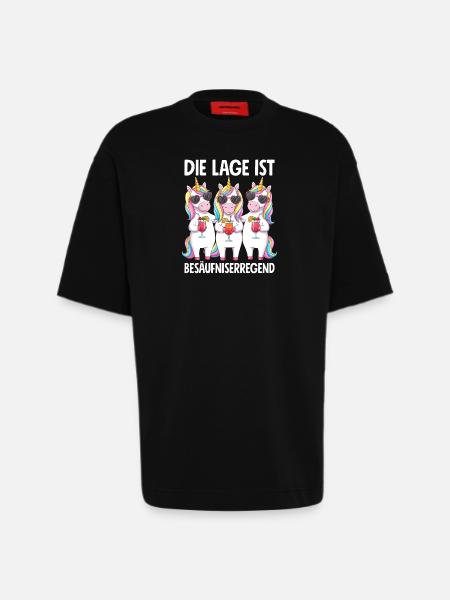 The situation is drunkenness - Heavyweight T-Shirt - made by SPREAD - SOLID BLACK