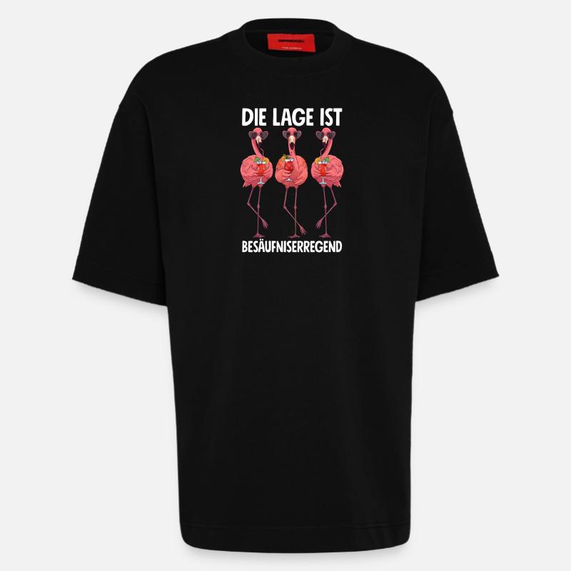 The situation is drunkenness - Heavyweight T-Shirt - made by SPREAD  - SOLID BLACK