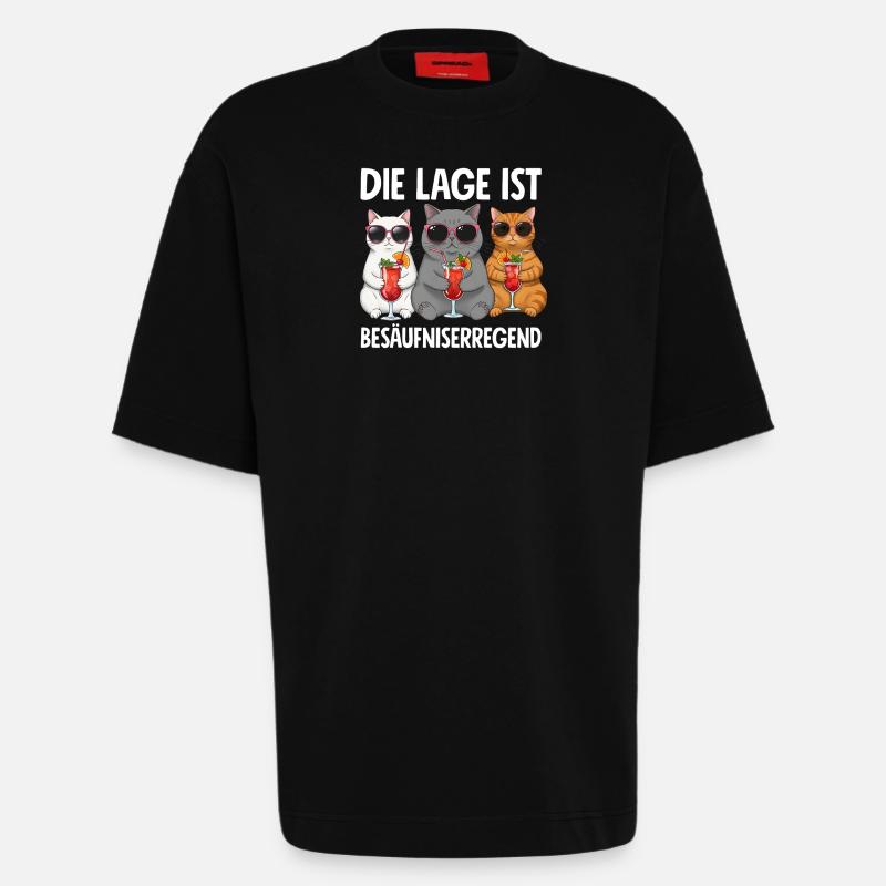 Die Lage Ist Besäufniserregend - Heavyweight T-Shirt - made by SPREAD - SOLID BLACK