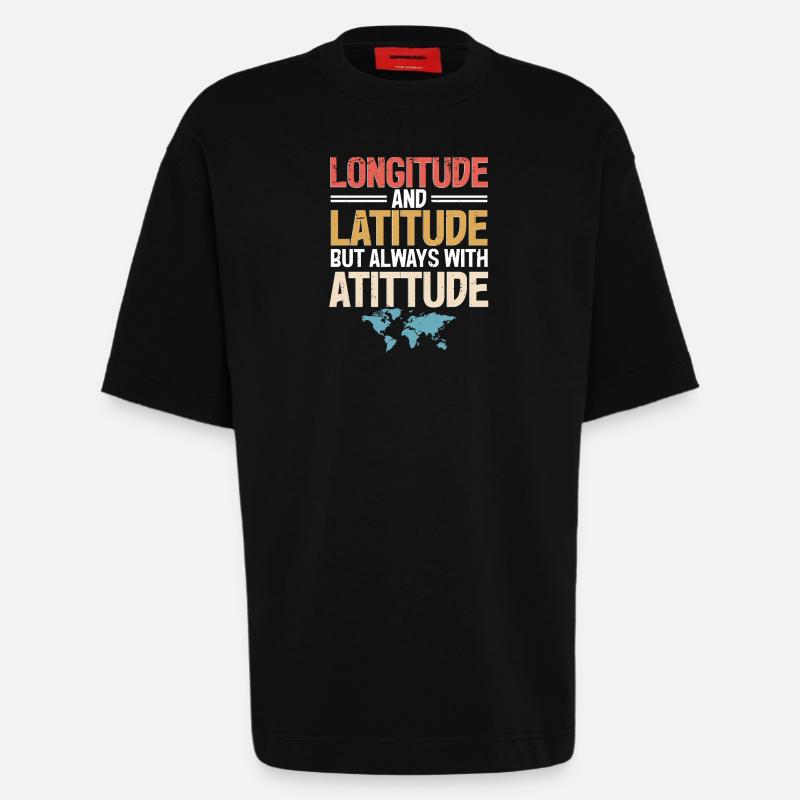 Systèmes d’information géographique - T-shirt bio épais oversize fabriqué en UE - SOLID BLACK