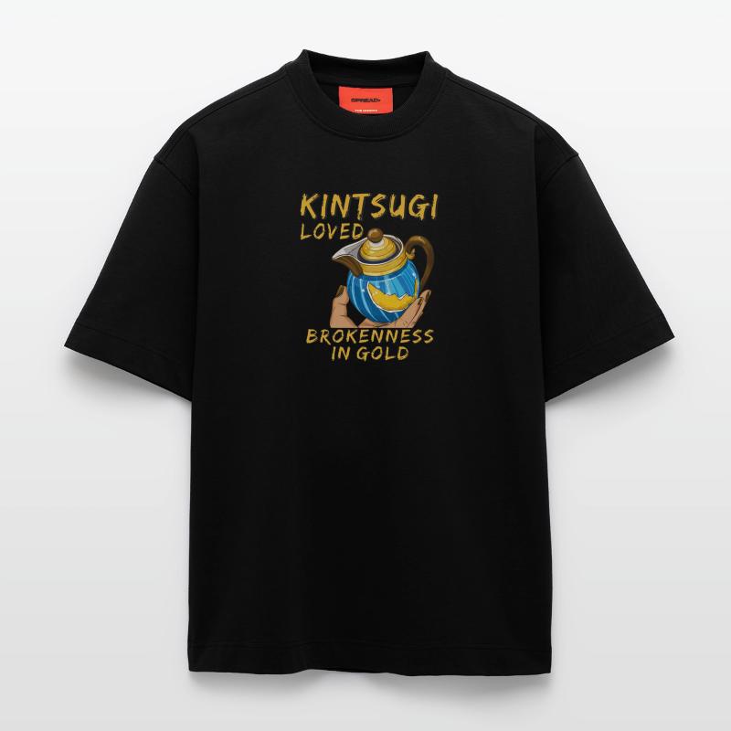 KINTSUGI AIMAIT LA BRISURE EN OR T-shirt bio épais oversize fabriqué en UE