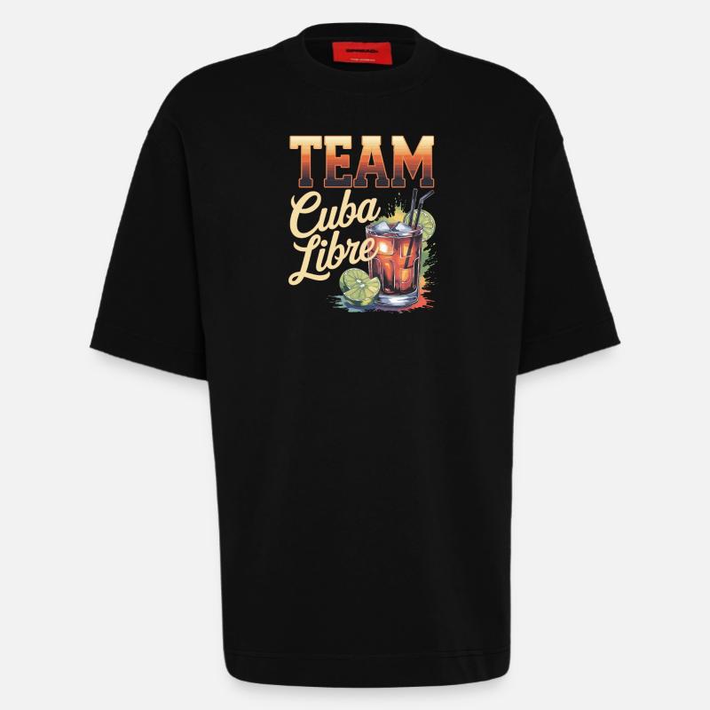Cocktail Bartender Team Cuba Libre - Heavyweight T-Shirt - made by SPREAD  - SOLID BLACK
