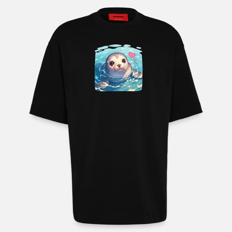 Robben Robbe - Heavyweight T-Shirt - made by SPREAD - SOLID BLACK