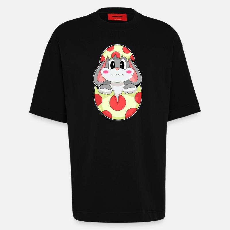 Hase Ei - Heavyweight T-Shirt - made by SPREAD - SOLID BLACK