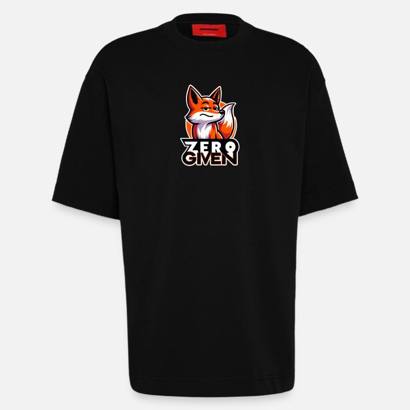 Zero Given - Fox Illustration - Heavyweight T-Shirt - made by SPREAD  - SOLID BLACK