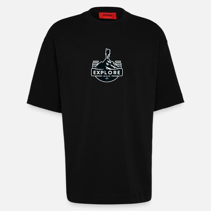 Explore more - Wanderer - Heavyweight T-Shirt - made by SPREAD - SOLID BLACK
