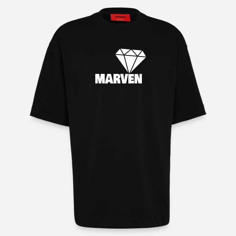 Marven als Edel - Heavyweight T-Shirt - made by SPREAD  - SOLID BLACK