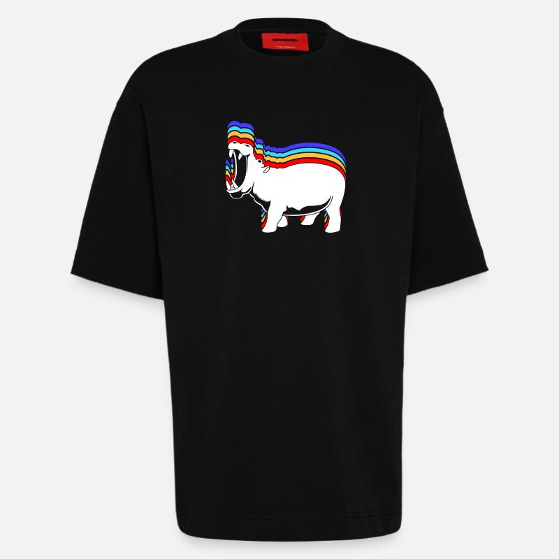 Nilpferd - Heavyweight T-Shirt - made by SPREAD  - SOLID BLACK