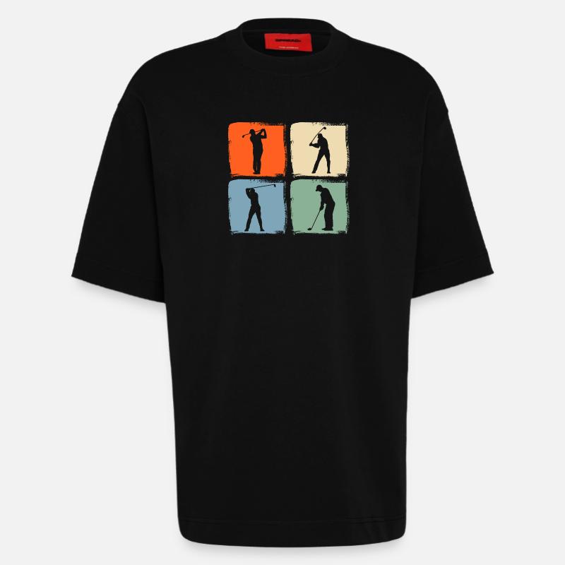 Golf des golfeurs - T-shirt bio épais oversize fabriqué en UE - SOLID BLACK