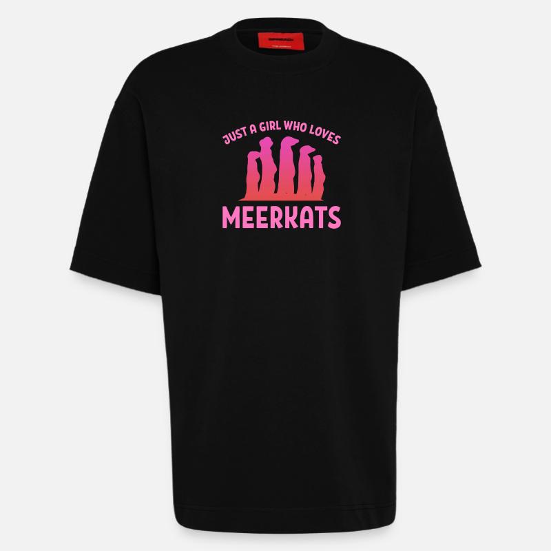 Erdmännchen Mädchen Tochter - Heavyweight T-Shirt - made by SPREAD  - SOLID BLACK