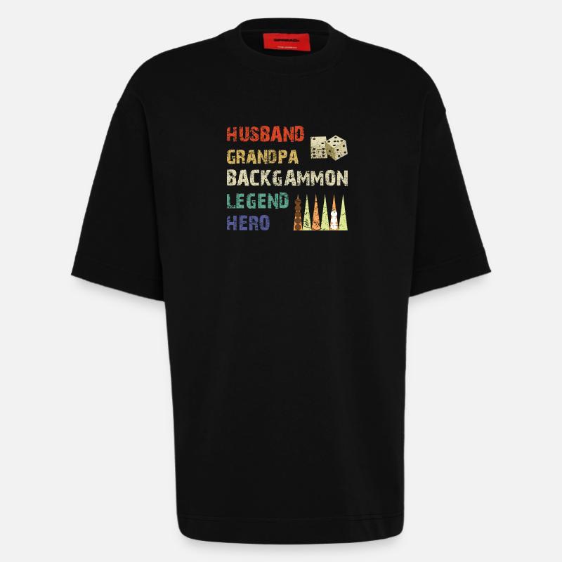 Backgammon Spiel - Heavyweight T-Shirt - made by SPREAD  - SOLID BLACK