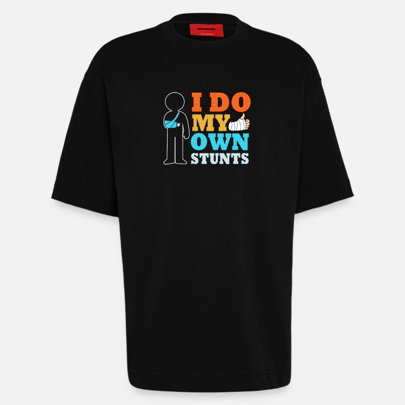 Gebrochener Arm Knochen Knochenbruch - Heavyweight T-Shirt - made by SPREAD  - SOLID BLACK