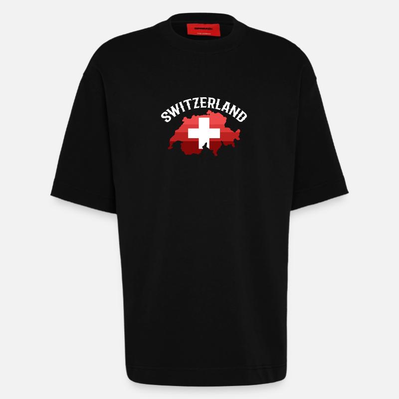 Schweiz Schweizer Schweizerdeutsch - Heavyweight T-Shirt - made by SPREAD  - SOLID BLACK