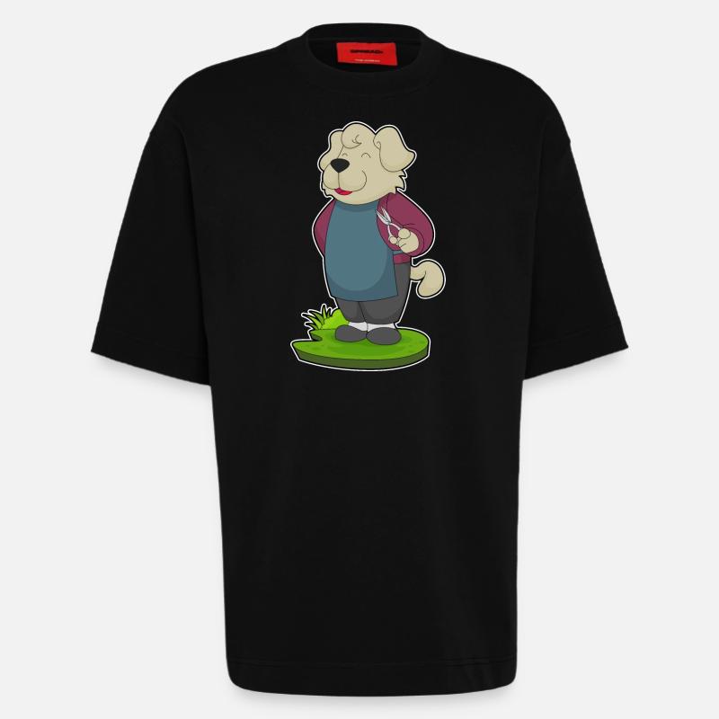 Coiffeur pour chien Ciseaux - T-shirt bio épais oversize fabriqué en UE - SOLID BLACK