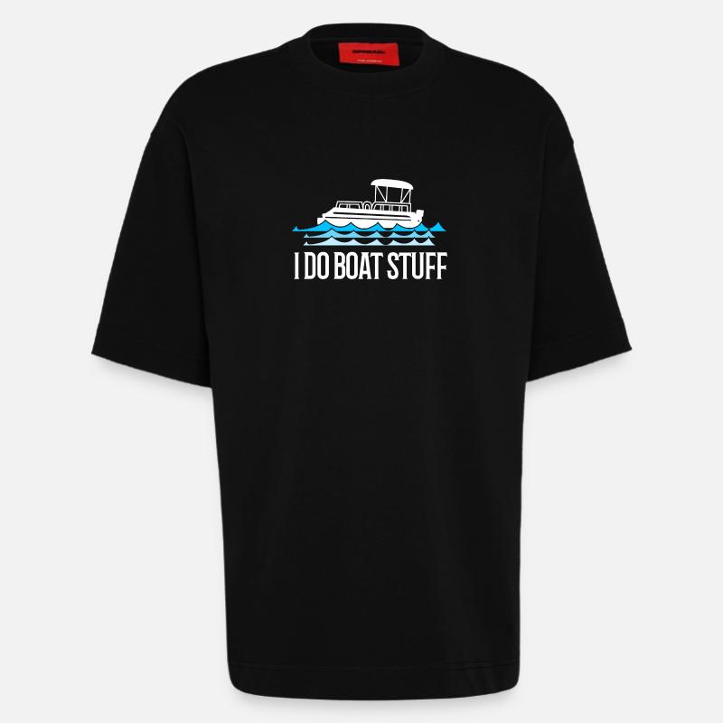 Pontonboot Boot Boote - Heavyweight T-Shirt - made by SPREAD  - SOLID BLACK
