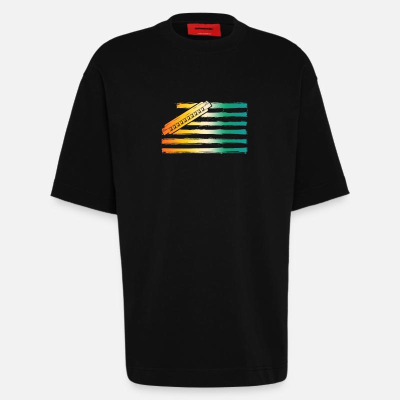 Harmonica Harmonica - Heavyweight T-Shirt - made by SPREAD  - SOLID BLACK
