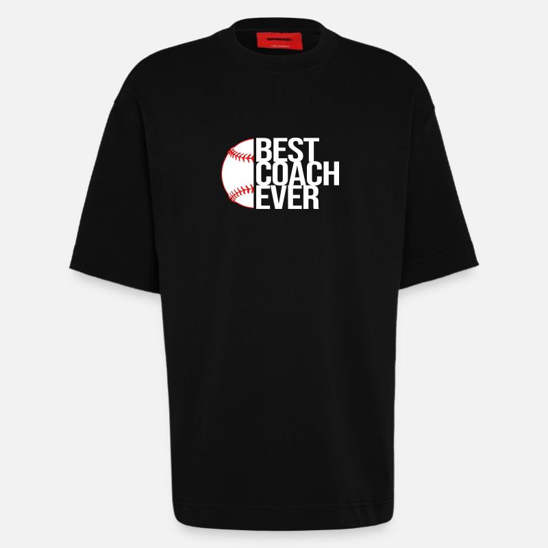 Entraîneur de baseball - T-shirt bio épais oversize fabriqué en UE - SOLID BLACK